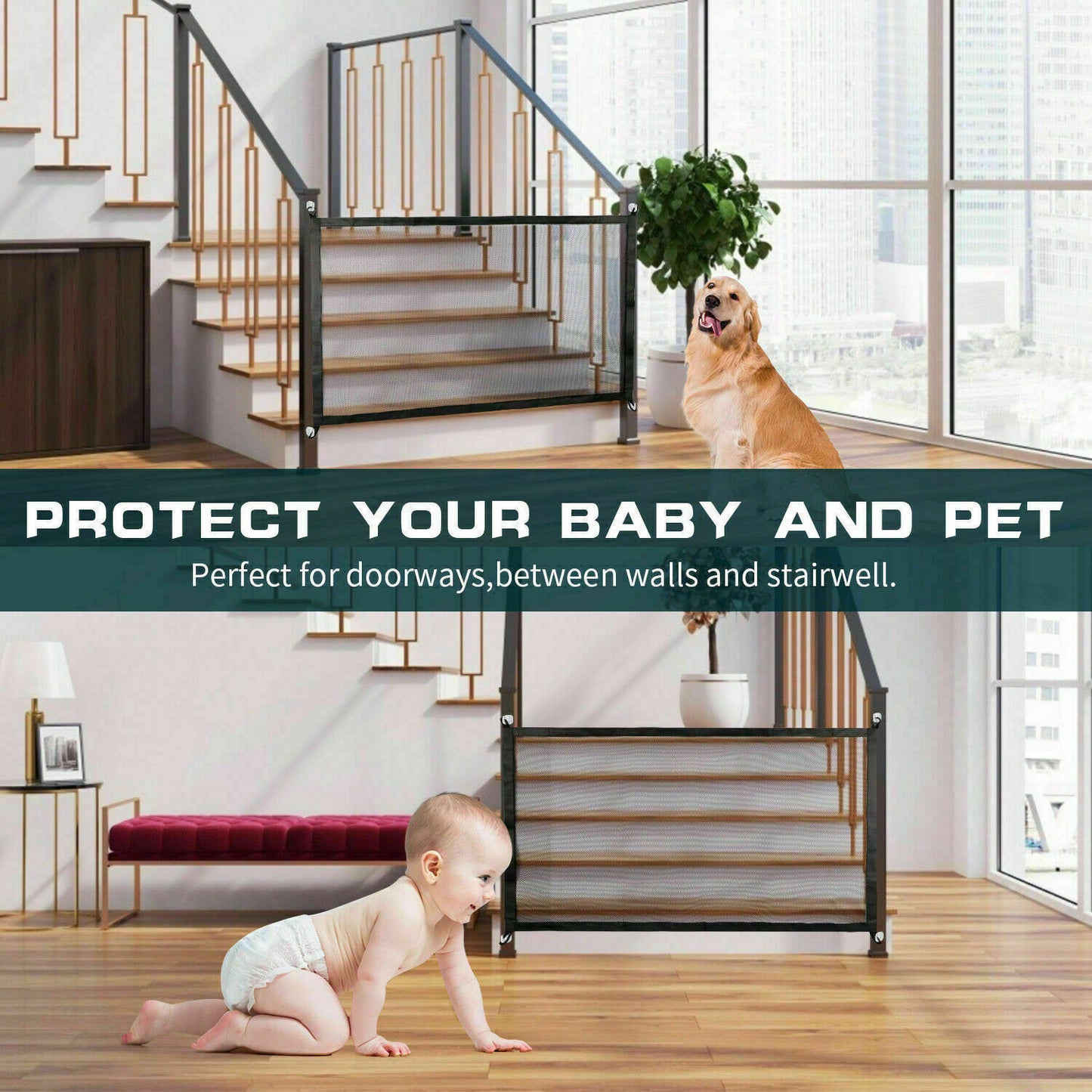 Portable Safety Gate for Pets, Baby, and Home Use