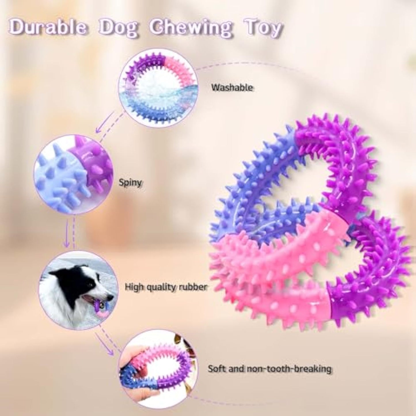 Rubber Chew Ring – Teething Relief Toy for Happy Dogs