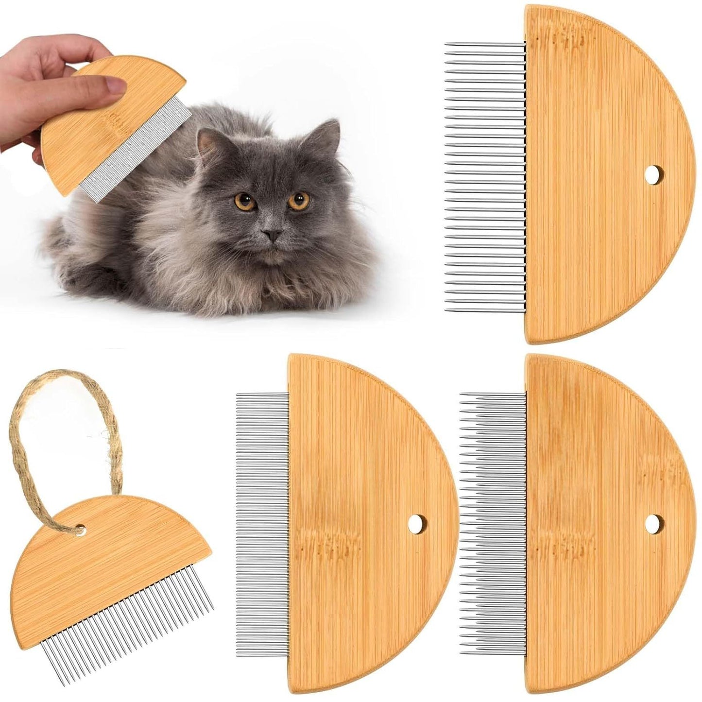 Wooden Flea Comb for Cats & Pets – Tangle-Free Grooming Tool