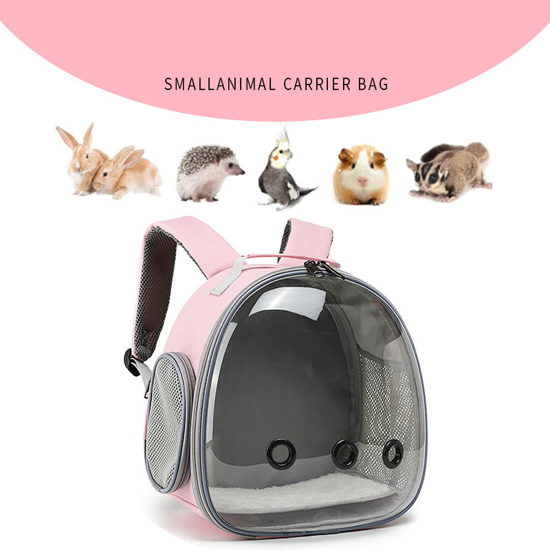 Transparent Pet Backpack Carrier for Hamsters, Rabbits & Small Animals