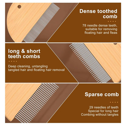 Wooden Flea Comb for Cats & Pets – Tangle-Free Grooming Tool