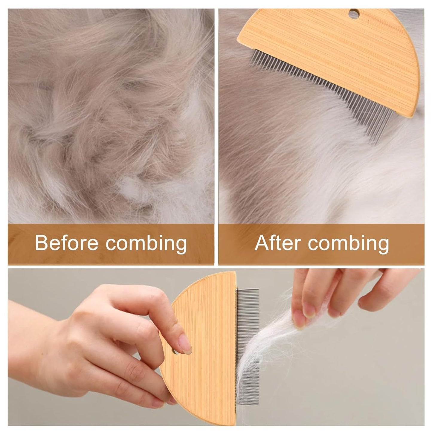 Wooden Flea Comb for Cats & Pets – Tangle-Free Grooming Tool