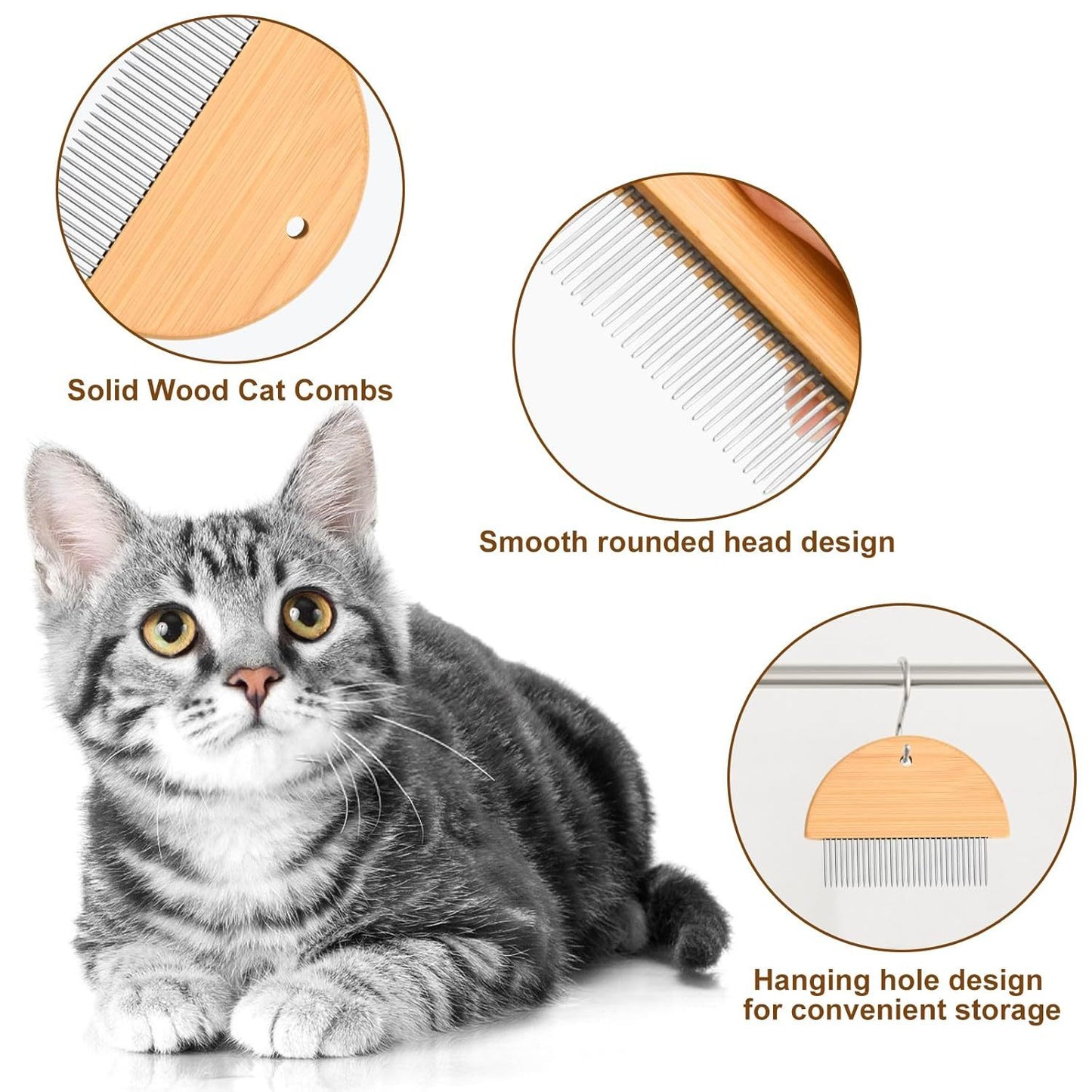 Wooden Flea Comb for Cats & Pets – Tangle-Free Grooming Tool
